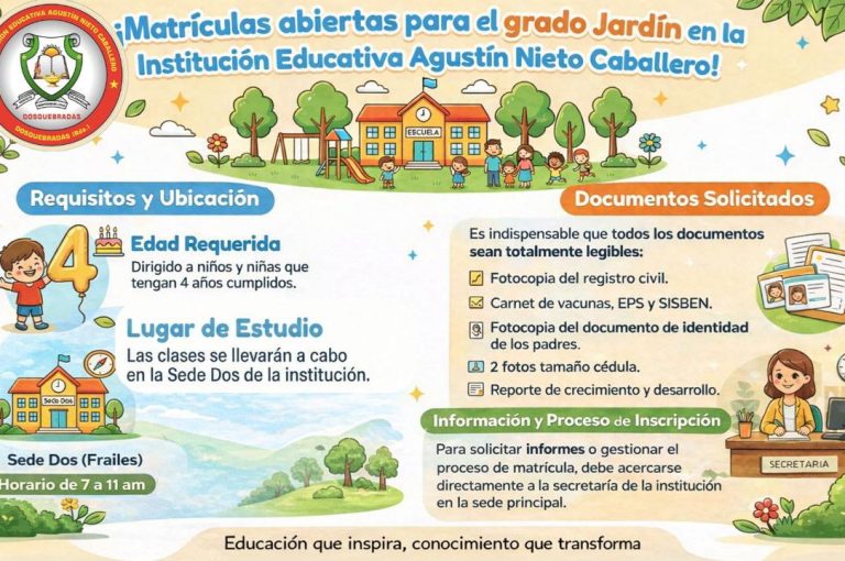 Matrículas abiertas jardín - Agustín Nieto Caballero